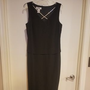 Beautiful Black, Criss-cross Rhinestone Dress